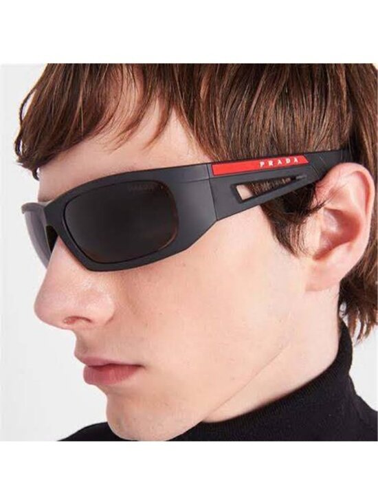 Prada Linea Rossa PS02YS 1BO06F Unisex Black Gray Sport Sunglasses Authentic NEW main image 8